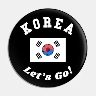 ⚽ Korea Soccer, 태극기 Flag, C'mon! Let's Go! 대한민국! Team Spirit Pin