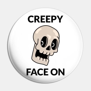 Creepy Face On Skull Skeleton Creepy Spooky Creep Pin