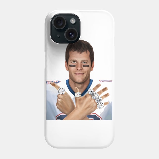 Tom Brady 6 Rings Phone Case by DominantDesigns