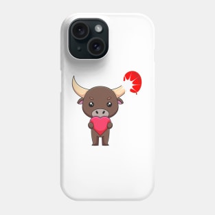 Cute bull Loves you Phone Case