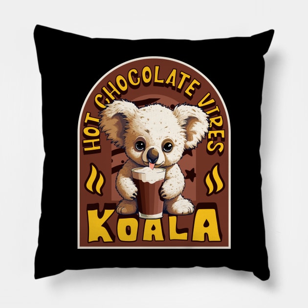 Hot chocolate koala bear Pillow by Graffik-Peeps