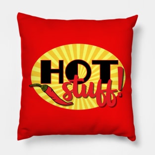 Hot Stuff Retro Chilli Pepper Love Quote Pillow