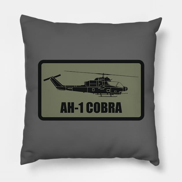 AH-1 Cobra Patch Pillow by Tailgunnerstudios