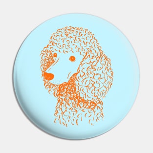 Poodle (Light Blue and Orange) Pin