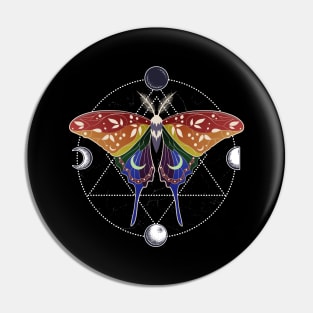 Rainbow Luna Moth LGBT Gay Pride Flag Pin