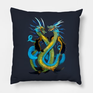 Gemini Dragons Pillow