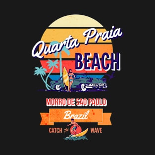 Quarta Praia Beach Brazil Vintage-Style T-Shirt