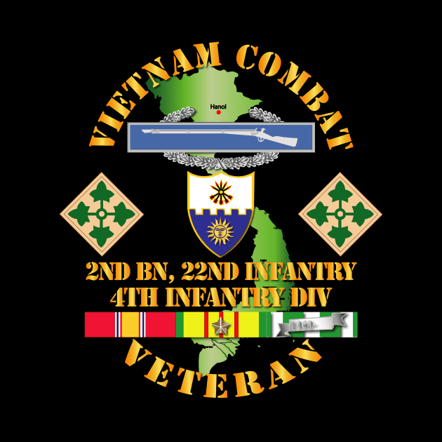 Vietnam Combat Infantry Veteran w 2nd Bn 22nd Inf - 4th ID SSI by twix123844