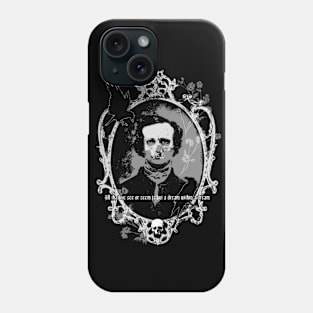 Edgar Dreams - Edgar Allan Poe, Ghost, Mirror, Roses and Death Phone Case