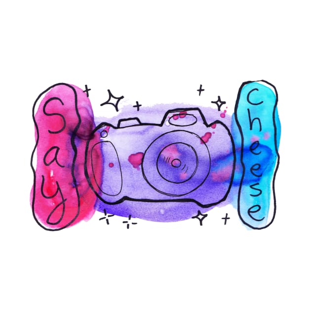 Watercolor Camera Say Cheese by saradaboru