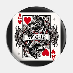 Bearcat Dragon Ace of Hearts Pin