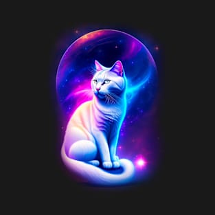 Galaxy Mystical Cat Coloful T-Shirt