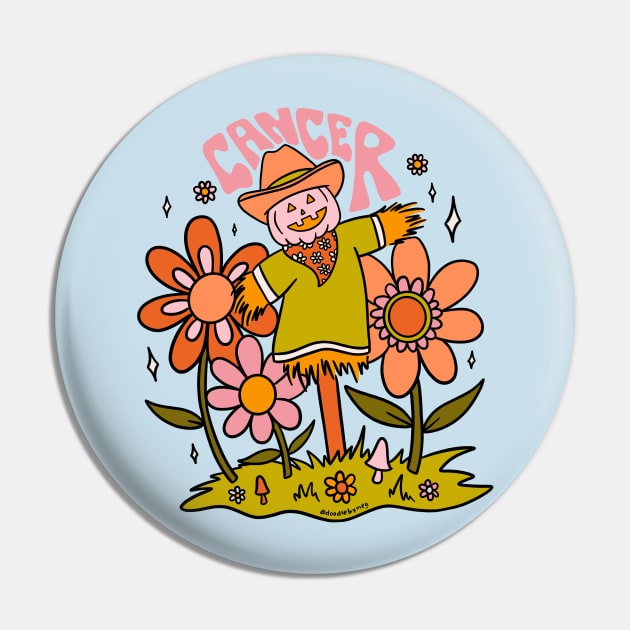 Cancer Scarecrow Pin by Doodle by Meg