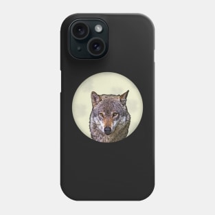 Wolf On Full Moon Phone Case