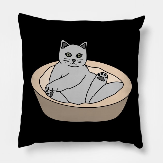 Russian Blue Cat Pillow by Kelly Louise Art