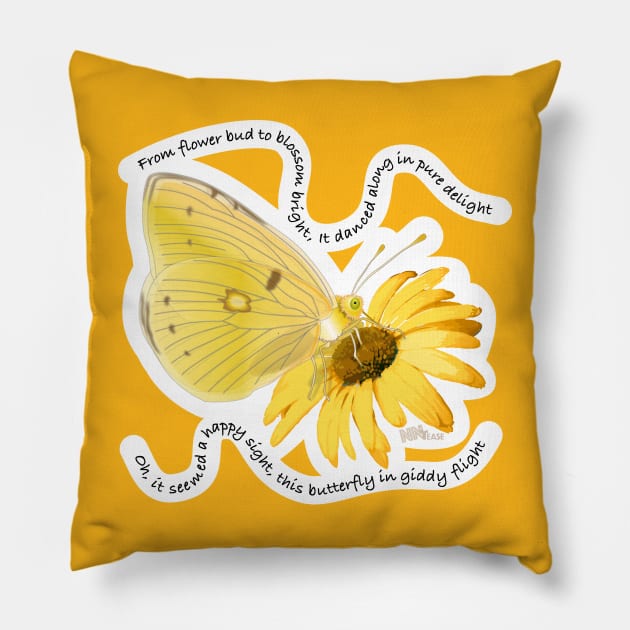 Yellow Butterfly Pillow by NN Tease