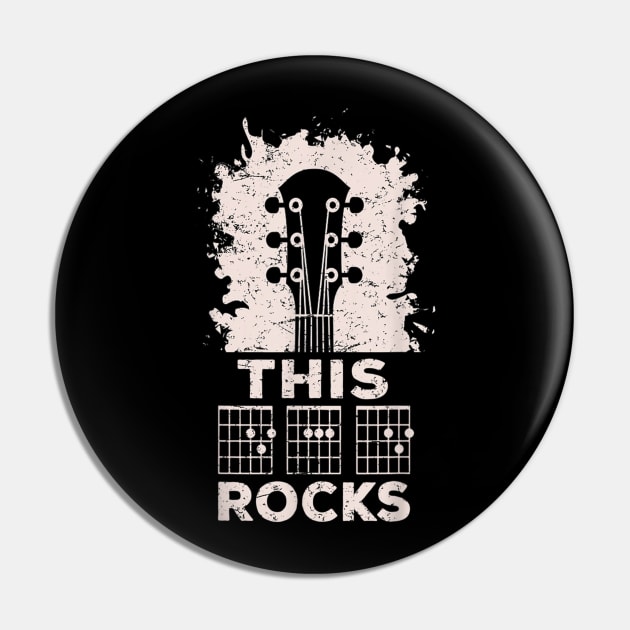 Mens Acoustic Guitar Chord Rocks Music Fathers Day Gifts T shirt Pin by Tisine