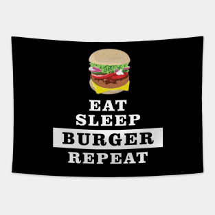 Eat Sleep Burger Repeat - Funny Quote Tapestry