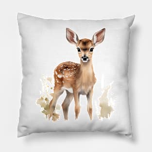 Watercolor Fawn 1 Pillow