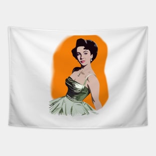 Alluring Liz on Orange Background Tapestry