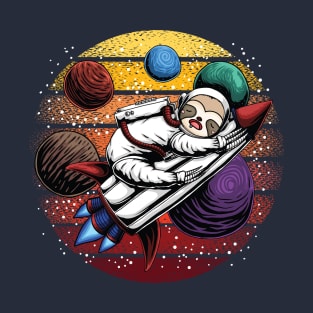 Sloth Astronaut - Funny Sleepy Sloth in Outer Space T-Shirt