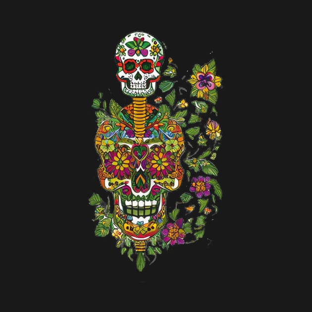 Celebrate Día de los Muertos with this colorful sugar skull art 10 by ImaginativeInkPOD