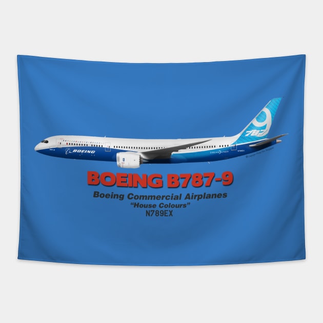 Boeing B787-9 - Boeing "House Colours" Tapestry by TheArtofFlying