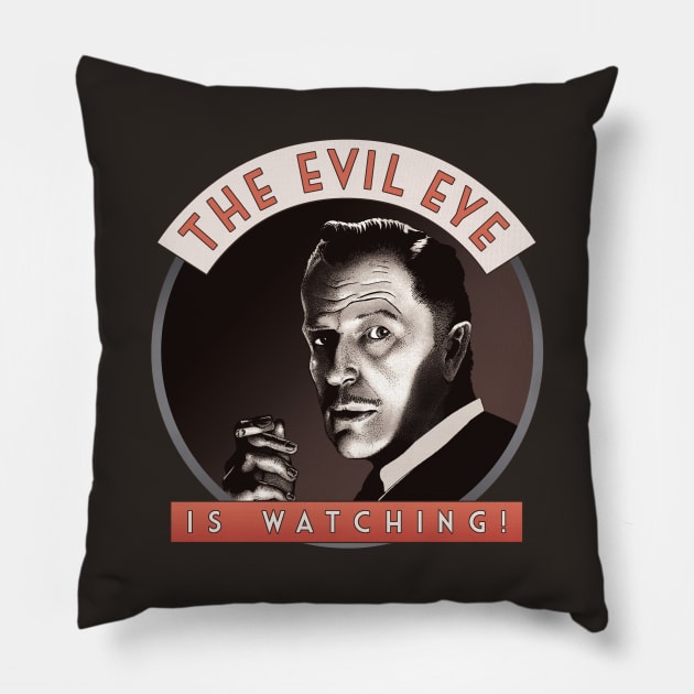 Vincent Price Evil Eye v2 Pillow by ranxerox79