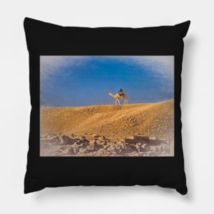 Lone Rider in the Sahara Sands Pillow