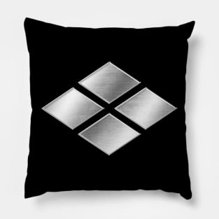 Takeda Clan Kamon Silver Chrome Pillow