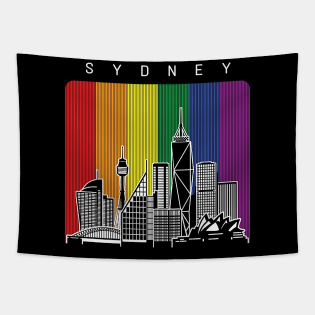 Sydney LGBT Rainbow Flag Tapestry by travel2xplanet