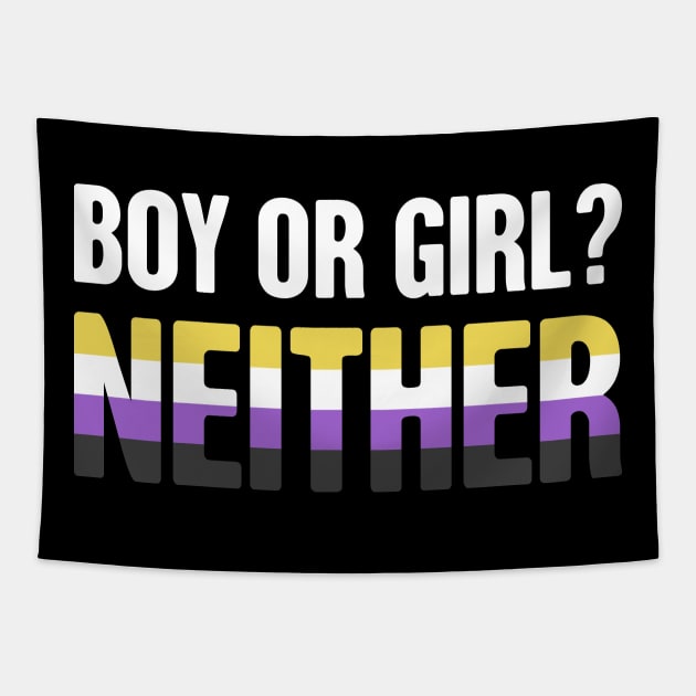 Funny Non-Binary Pride | Gender Identity Genderqueer Tapestry by MeatMan