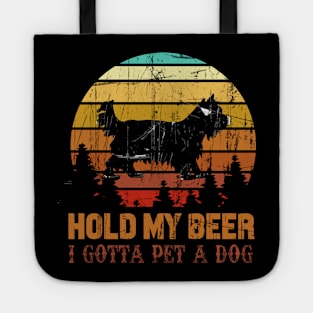 Holding My Beer I Gotta Pet This Yorkie Tote