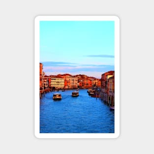 Grand Canal in Venice with Vaporettos and Gondolas Magnet