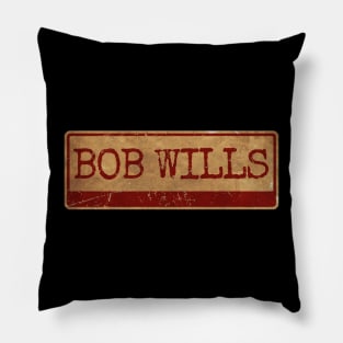 Aliska text red retro Bob Wills Pillow