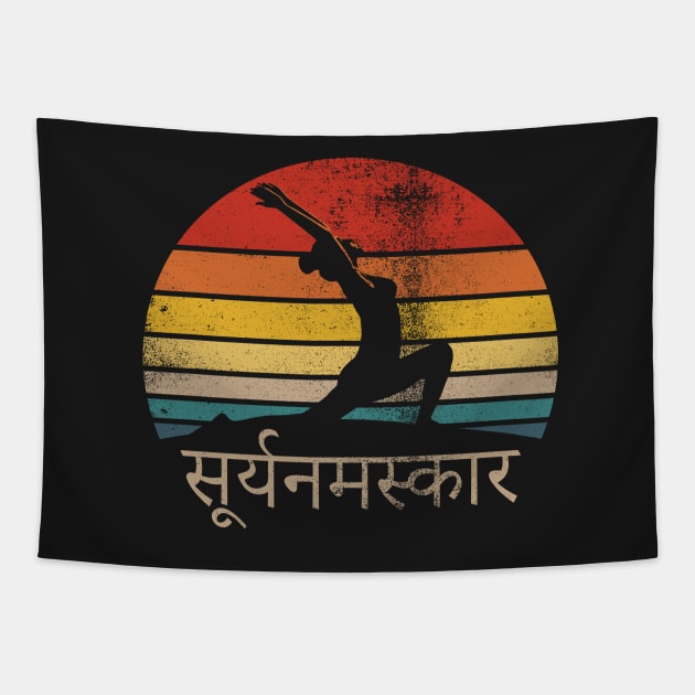 Surya Namaskara Sun Salutation Yoga Tapestry by zeno27
