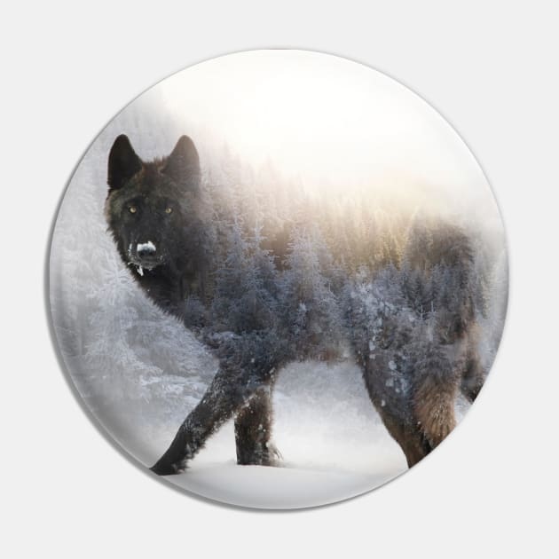 Lone Wolf Pin by Phatpuppy Art