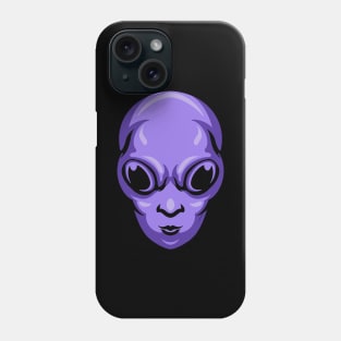 Purple Alien Head Phone Case