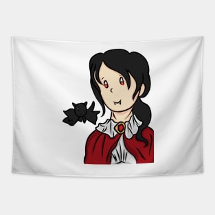 Cute vampire halloween illustration Tapestry