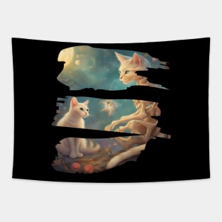 Skeleton And Cat Best Friends Kitten Funny Cats Lovers Tapestry