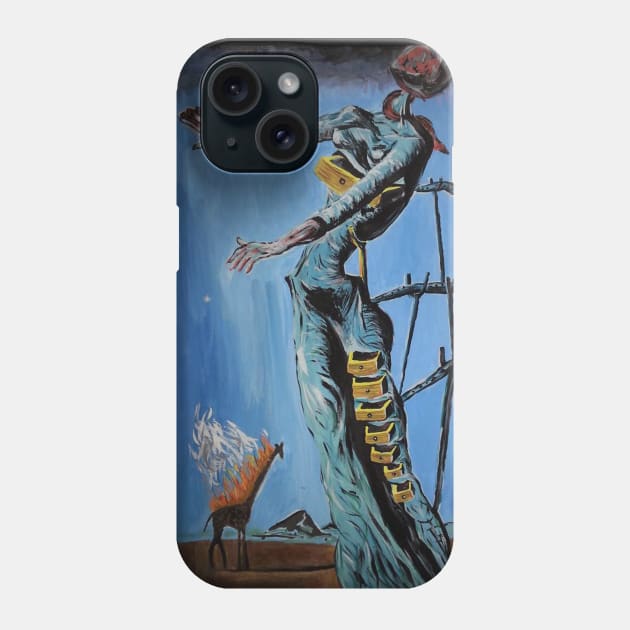 Painting The Burning Giraffe Salvador Dali T-Shirt T-Shirt Phone Case by J0k3rx3