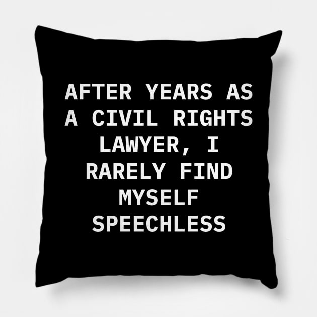 After years as a civil rights lawyer, I rarely find myself speechless Pillow by Word and Saying