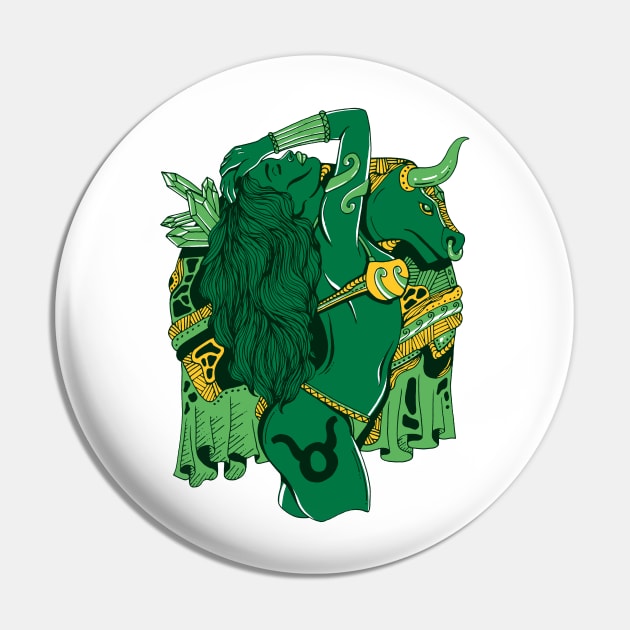 Forrest Green Taurus Beauty Pin by kenallouis