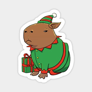 Capybara Christmas Elf Costume Magnet