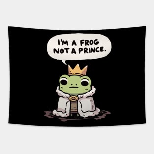 I am a Frog not a Prince Crown Frog Tapestry