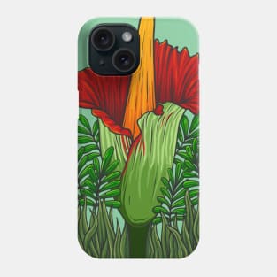 Vintage doodle illustration of Red Corpse Flower Phone Case