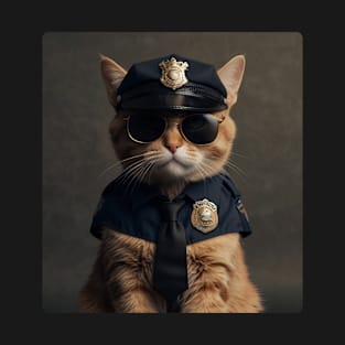 Police Cat Officer T-Shirt