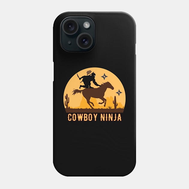 Cowboy Ninja riding horse Funny Ninja Phone Case by Danemilin