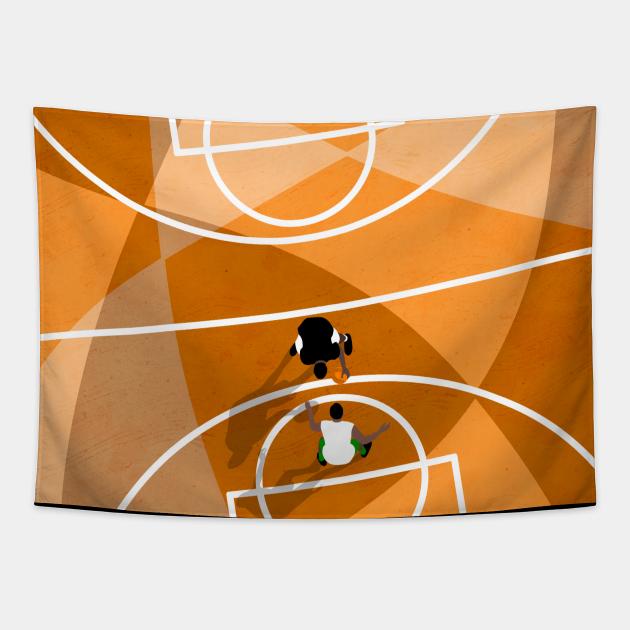 Street Basketball From Above | Aerial Illustration Tapestry by From Above