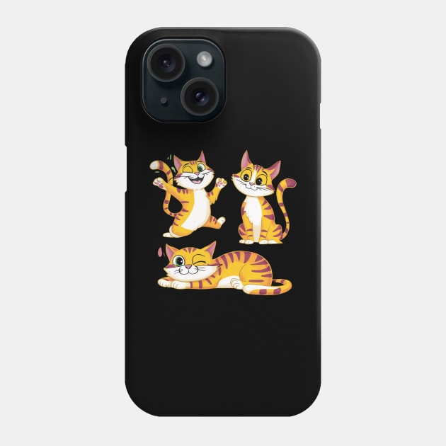 Three Cats Three Moods Phone Case by hsayn.bara